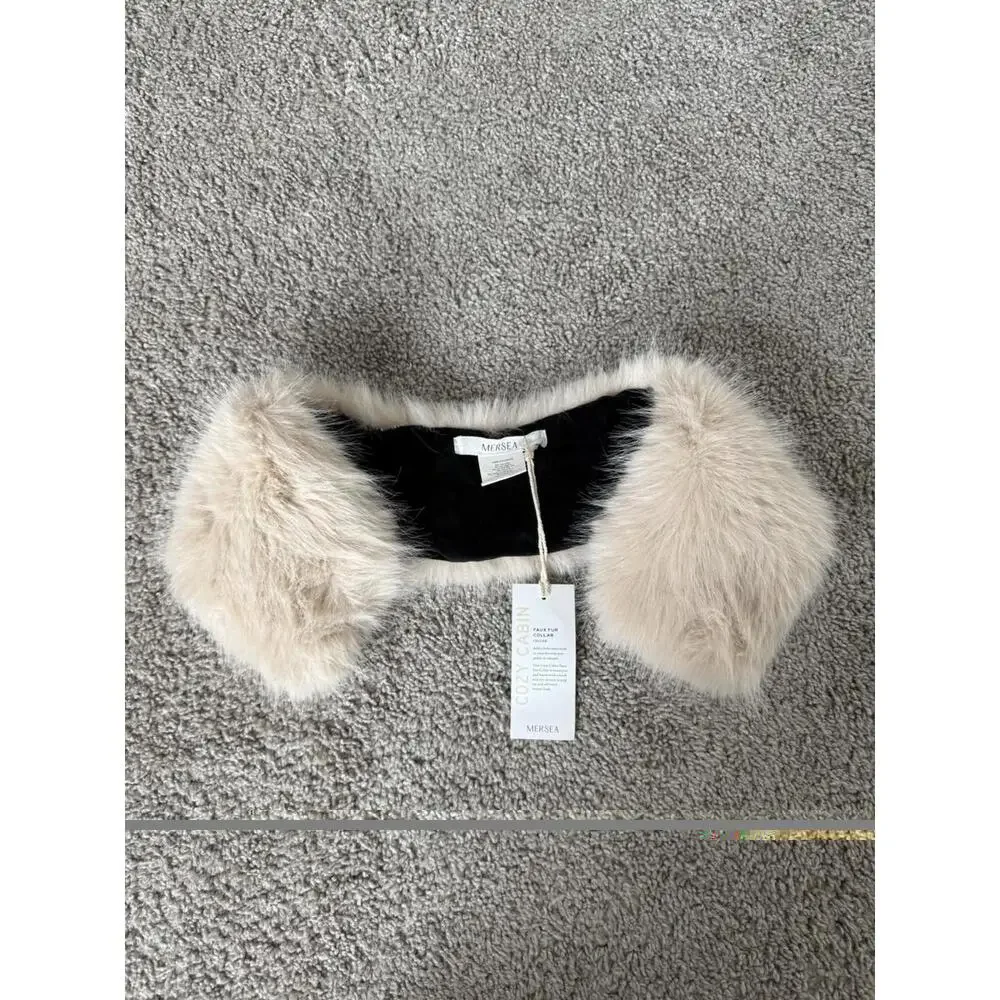 NWT MerSea‎ Faux Fur Cozy Cabin Fleece Beige Collar OS